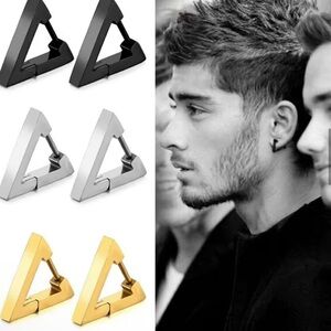 Chantal - Gold Triangle Stainless Steel Earrings Unisex